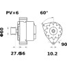 Alternateur 14V 120A MAHLE MG1039