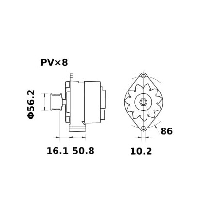 Alternateur 14V 120A MAHLE MG716