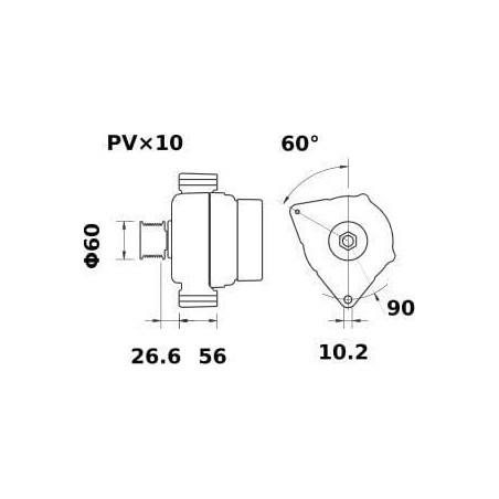 Alternateur 14V 150A MAHLE MG894