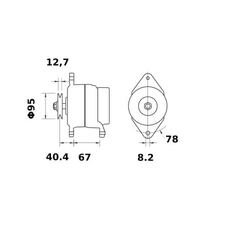 Alternateur 14V 45A MAHLE MG87