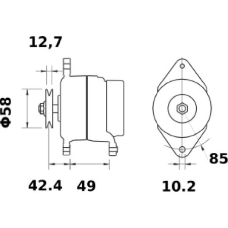 Alternateur 14V 85A MAHLE MG1045