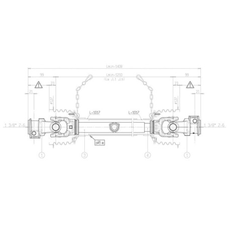 Arbre de transmission BONDIOLI/6PAVESI 7G2N121CE007007