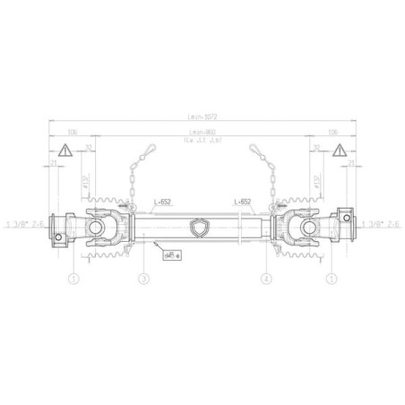 Arbre de transmission BONDIOLI/6PAVESI 7G4N086CE007007