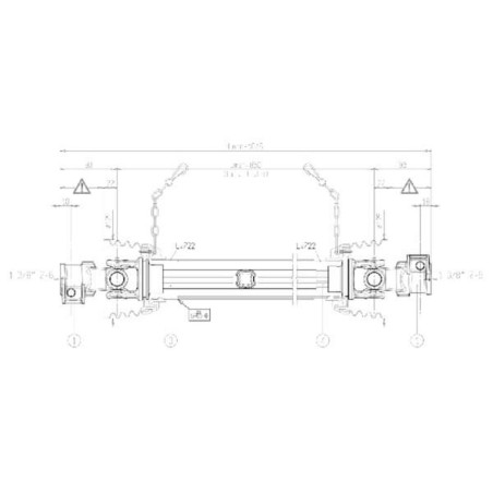 Arbre de transmission BONDIOLI/6PAVESI CS1N086CE007007