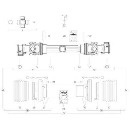Arbre de transmission BONDIOLI/6PAVESI CS4N071CE007007