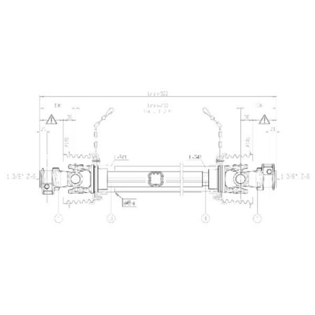 Arbre de transmission BONDIOLI/6PAVESI CS4N071CE007007