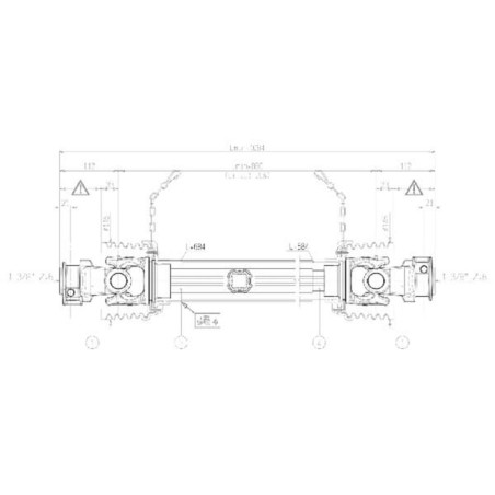 Arbre de transmission BONDIOLI/6PAVESI CS5N086CE007007