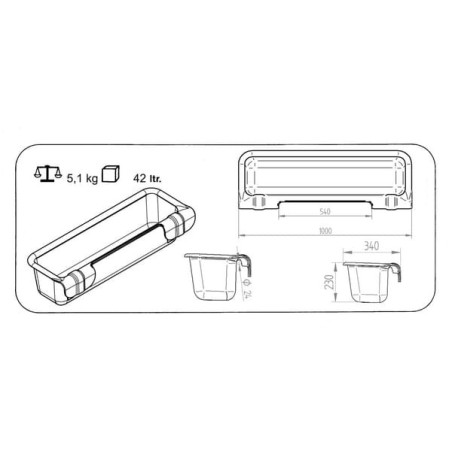 Auge à suspendre 100cm - 42L OK PLAST 1620102403