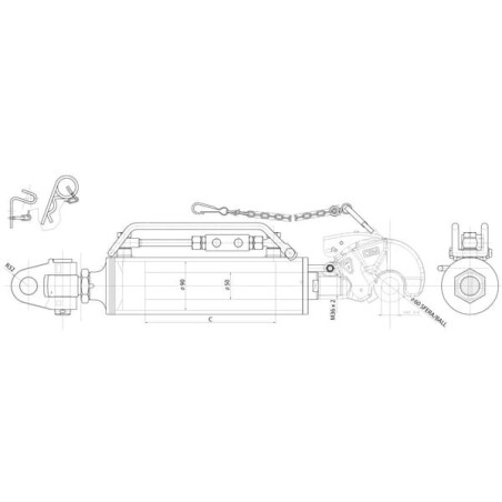Barre de poussée hydraulique CBM 3PHGCA7VS