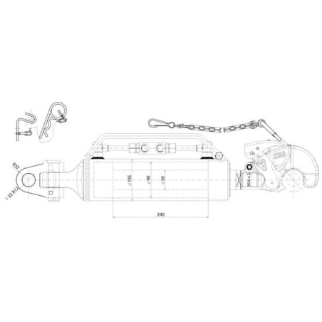 Barre de poussée hydraulique CBM 3PHGCA240332