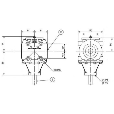 Boîtier de renvoi d'angle COMER 278524