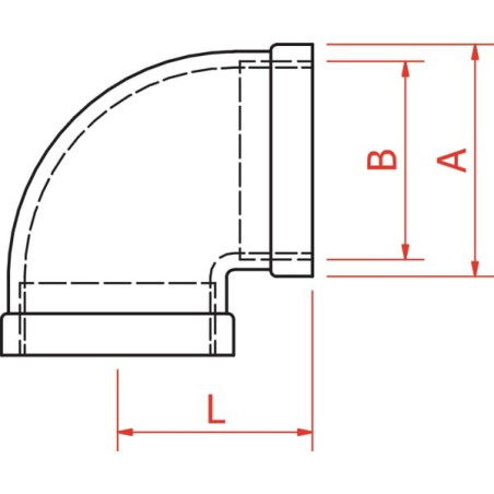 Coude 90 degrés UNIVERSEL FG9038RVS