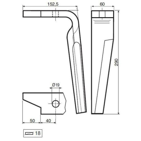 Dent de herse UNIVERSEL KE0116C2