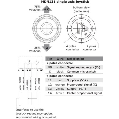 Levier WALVOIL MDN131JOYSTICK
