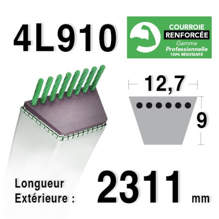COURROIE KEVLAR 4L910 - 4L91 - SIMPLICITY / PAGET 11655069
