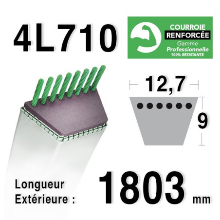 COURROIE KEVLAR 4L710 - 4L71 - AMF / NOMA 47390 - 38098 - ARIENS 72116 - Bernard Moteur  /loisirs 498631 - 47390