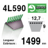 COURROIE KEVLAR 4L590 - 4L59 - MTD 7540245 / 754-0245 - JOHN DEERE M73478 - STIGA 1134-9031-01, 9585-0072-00 - WHEELHORSE 8430
