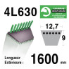COURROIE KEVLAR 4L630 - 4L63 - MTD 7540198 - 7540164 - AMF / NOMA 45186 - 39455 - JOHN DEERE M82538 -  M112006 - M86422