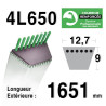 COURROIE KEVLAR 4L650 - 4L65 - MTD 754191 / 90-65-390 - JOHN DEERE M82462 - BOLENS 1738496-1722238 - AYP / ROPER 358406-368406