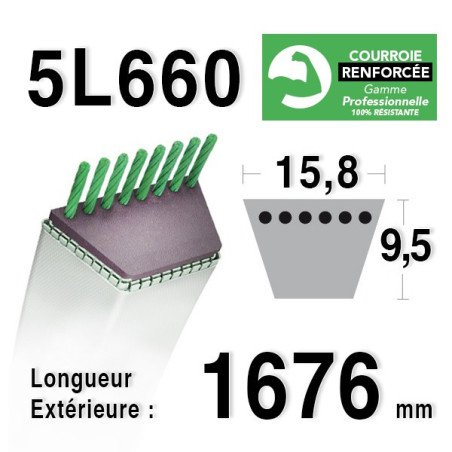 COURROIE KEVLAR 5L660 - 5L66 - MTD 7540127 / 90-47-230 / 75404211