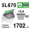 COURROIE KEVLAR 5L670 - 5L67 - MTD 75404170 / 7540151 / 90-65-079 - JOHN DEERE M 44121