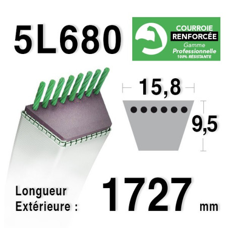 COURROIE KEVLAR 5L680 - 5L68 - MTD 7540364 / 7540626
