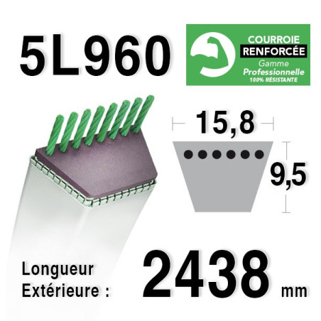 COURROIE KEVLAR 5L960 - 5L96 - YANMAR 197108-11060