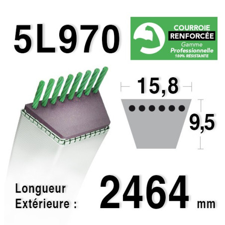 COURROIE KEVLAR 5L970 - MTD 7540479 / 75404087 / 7540492 - MURRAY 321205 - AYP / ROPER 174883
