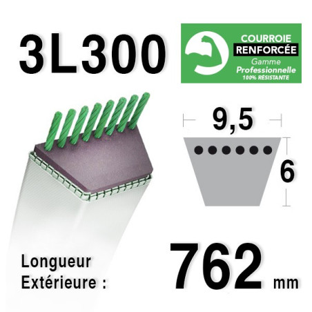 Courroie 9.5mm x 762mm - 3L30 - KEVLAR