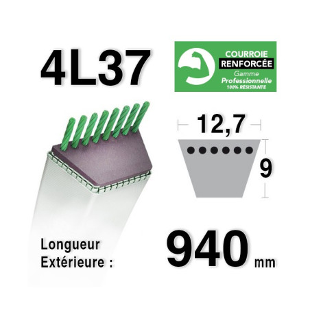 COURROIE KEVLAR 4L37 - 6837 - AYP 20715 - 20716 - 28594 - 40899 - MTD 7540154 - 7540255 - HONDA 76184-772-701