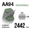 COURROIE AA94 - MTD 75404174 - 754-04174 - Longueur 2442mm