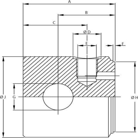 Fond de vérin diamètre 12,2 alésage 30 NIP UNIVERSEL DC39BEVDN030