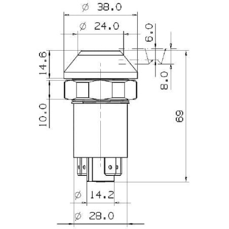 Interrupteur à poussoir PNEUTRON 11135080PN