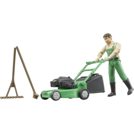 Jardinier avec tondeuse et équipements BRUDER U62103