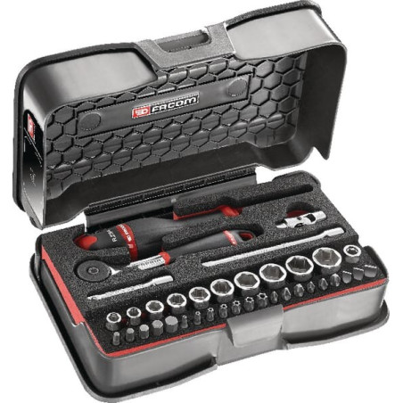 Jeu de 37 douilles 1/4" FACOM R1616M6PB