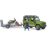 Land Rover miniature avec remorque et Ducati BRUDER U02589