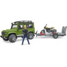 Land Rover miniature avec remorque et Ducati BRUDER U02589