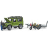Land Rover miniature avec remorque et Ducati BRUDER U02589