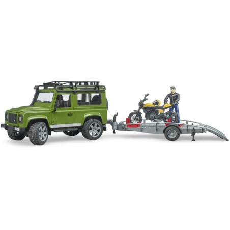 Land Rover miniature avec remorque et Ducati BRUDER U02589