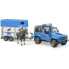 Land Rover Police miniature avec van pour chevaux BRUDER U02588