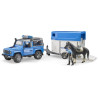 Land Rover Police miniature avec van pour chevaux BRUDER U02588