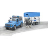Land Rover Police miniature avec van pour chevaux BRUDER U02588
