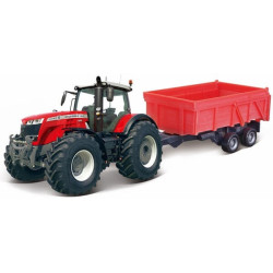 Tracteur miniature Massey Ferguson 8700 avec remorque basculante BBURAGO BB1831662