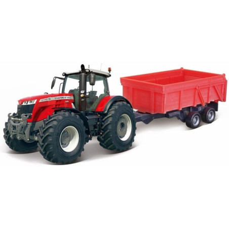 Tracteur miniature Massey Ferguson 8700 avec remorque basculante BBURAGO BB1831662