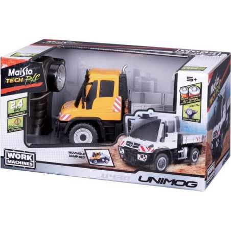 Mercedez Benz miniature Unimog U430 RC orange-noir MAISTO MA82181