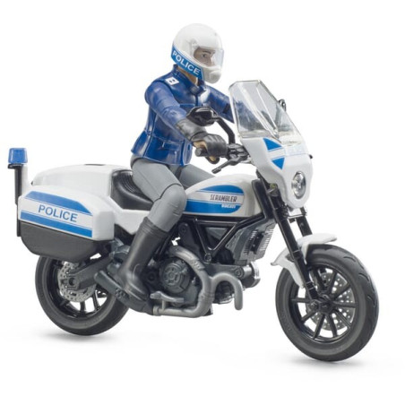 Moto de police Ducati Scrambler miniature BRUDER U62731