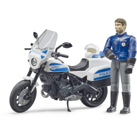 Moto de police Ducati Scrambler miniature BRUDER U62731
