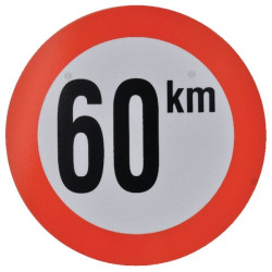 Panneau de limitation de vitesse 60km-h en PVC UNIVERSEL BK60