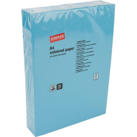 Papier A4 - 500 feuilles - bleu azur STAPLES 600317ST