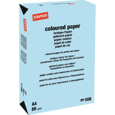Papier A4 - 500 feuilles - bleu clair STAPLES 600308ST